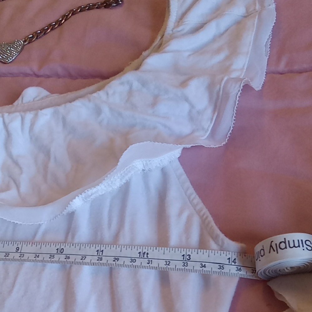 White Ruffle Neckline Top - Picture 6 of 13